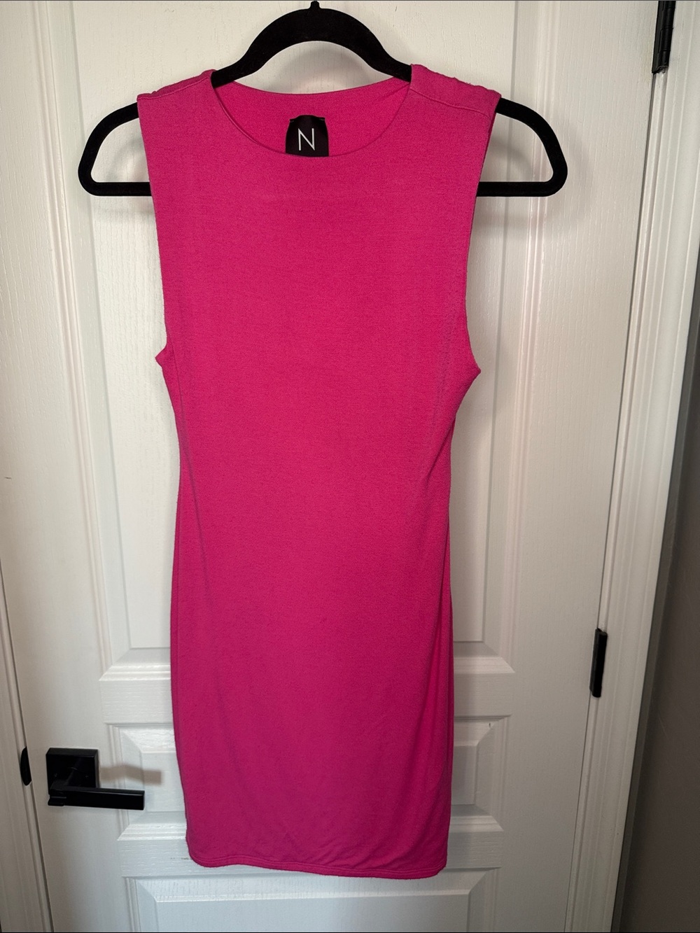 naked wardrobe Bright Pink Sleeveless Mini Sheath Dress